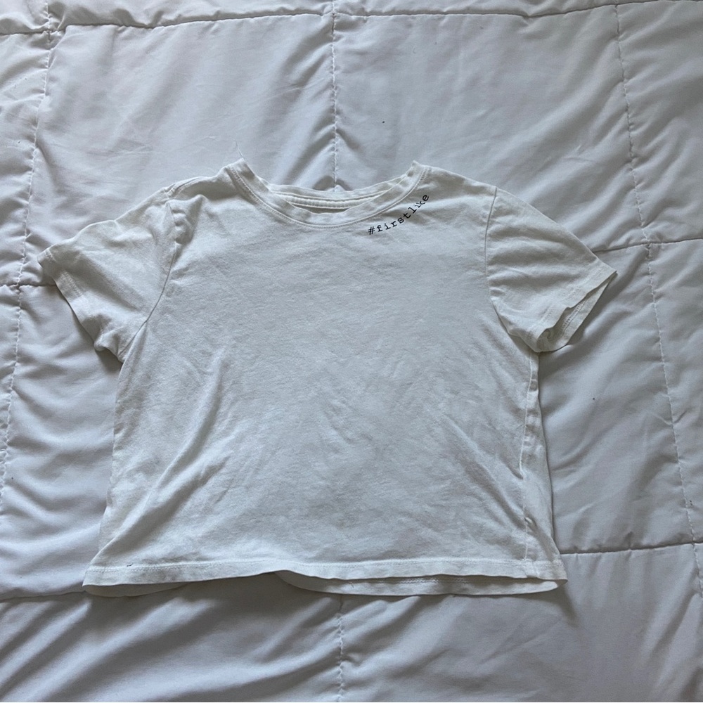 white cropped top
